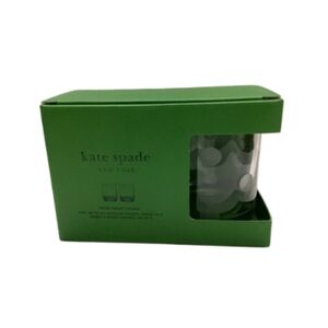 Lenox Kate Spade Pearl Place Etched Polka Dot 12oz Whiskey Glasses Set of 2 New